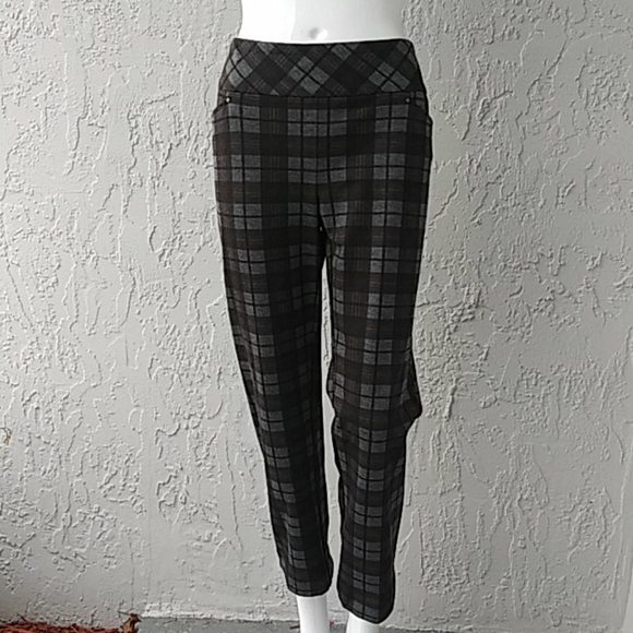 Attyre New York Plaid Stretch Pants - Picture 1 of 8
